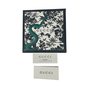 Gucci Black Green Floral Snake Gift Empty Storage Jewelry Box 3 1/4 x 3 1/4 x 2